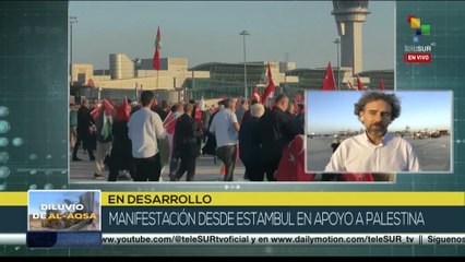 Manifestación en Estambul en apoyo al pueblo palestino