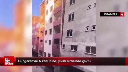 Güngören'de 6 katlı bina, yıkım sırasında çöktü