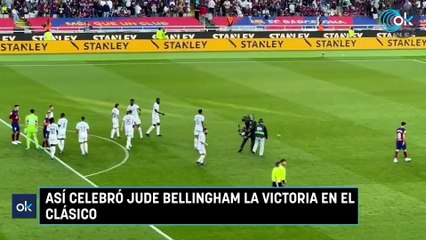 Así celebró Bellingham la victoria en el Clásico