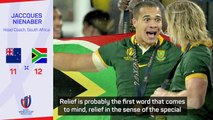 Relief and national pride the emotions for South Africa coach Nienaber after World Cup win