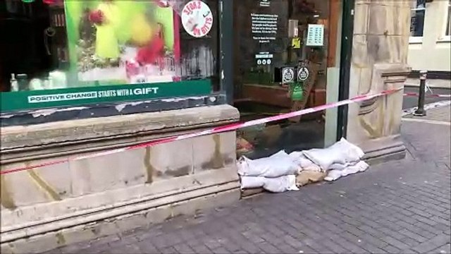 The day after major flooding in Hastings town centre, East Sussex, October 29 2023