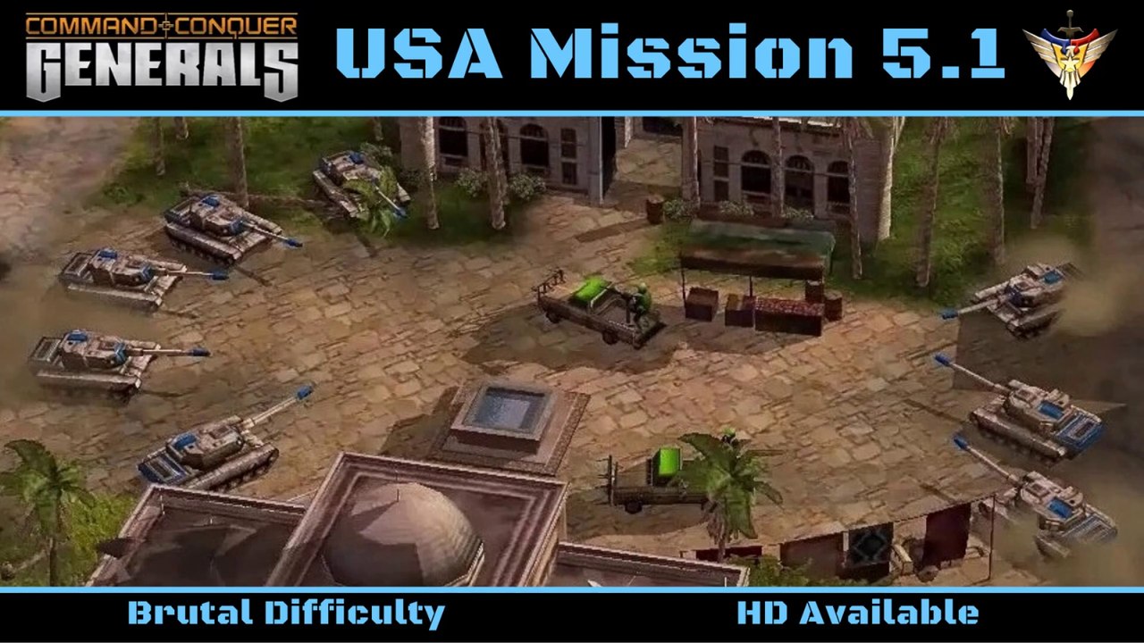 How to Beat C&C Generals USA Mission 5: Blue Eagle Pt 1/2 - Brutal - HD