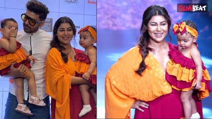 Debina Bonnerjee Ramp Walk With her beautiful Daughters at Barrooni Bombay Times Fashion Week 2023