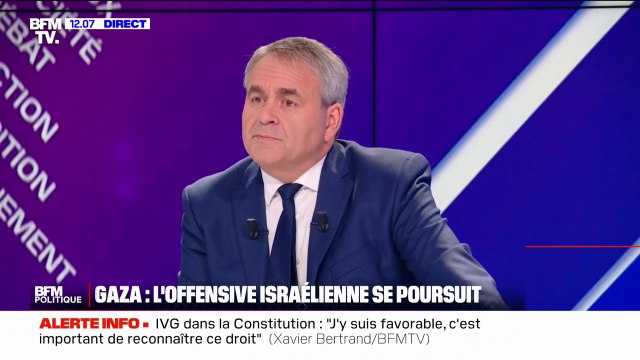 Xavier Bertrand: Israël a un droit inconditionnel à se défendre et nous devons soutenir Israël