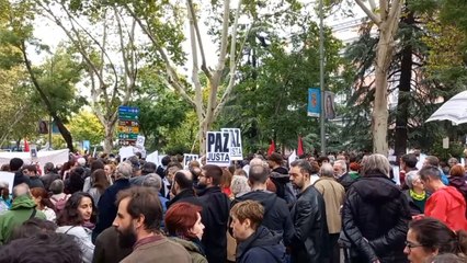 Manifestación en Madrid en apoyo al pueblo palestino.