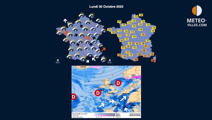 prévisions Meteo Villes du dimanche 29 octobre 2023