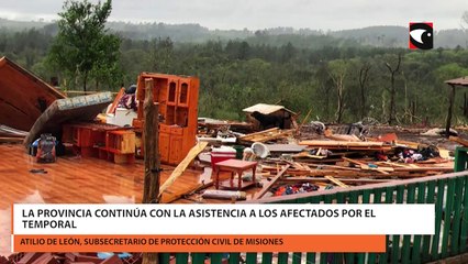 La provincia continúa con la asistencia a los afectados por el temporal