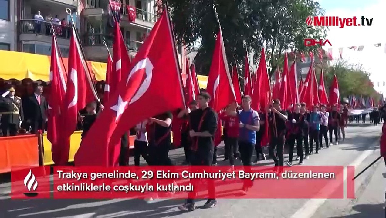 Trakya'da 29 Ekim coşkusu Cumhuriyet'in 100'üncü yıl coşkusu