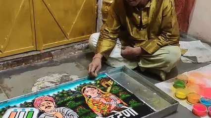 Video...36 घंटे में पानी पर सांझी बना दिया मतदान का संदेश