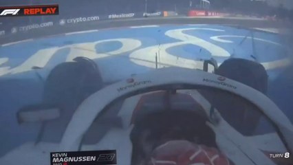Formula 2023 GP Mexico Magnussen Big Crash