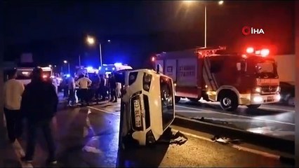 Ümraniye'de iki araç takla attı: 3 yaralı