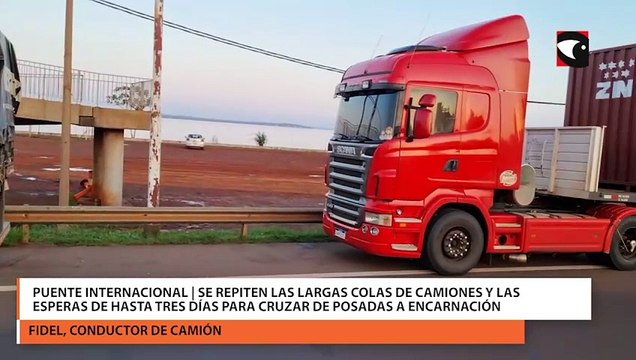 Puente internacional Se repiten las largas colas de camiones y las esperas de hasta tres días para cruzar de Posadas a Encarnación