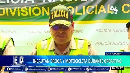 Incautan droga y motocicleta durante operativo en La Victoria
