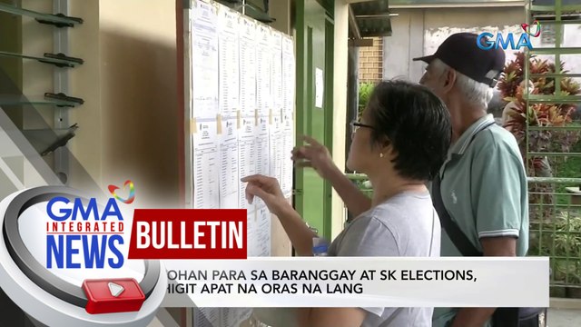 Botohan para sa BSKE, mahigit 4 na oras na lang | GMA Integrated News Bulletin