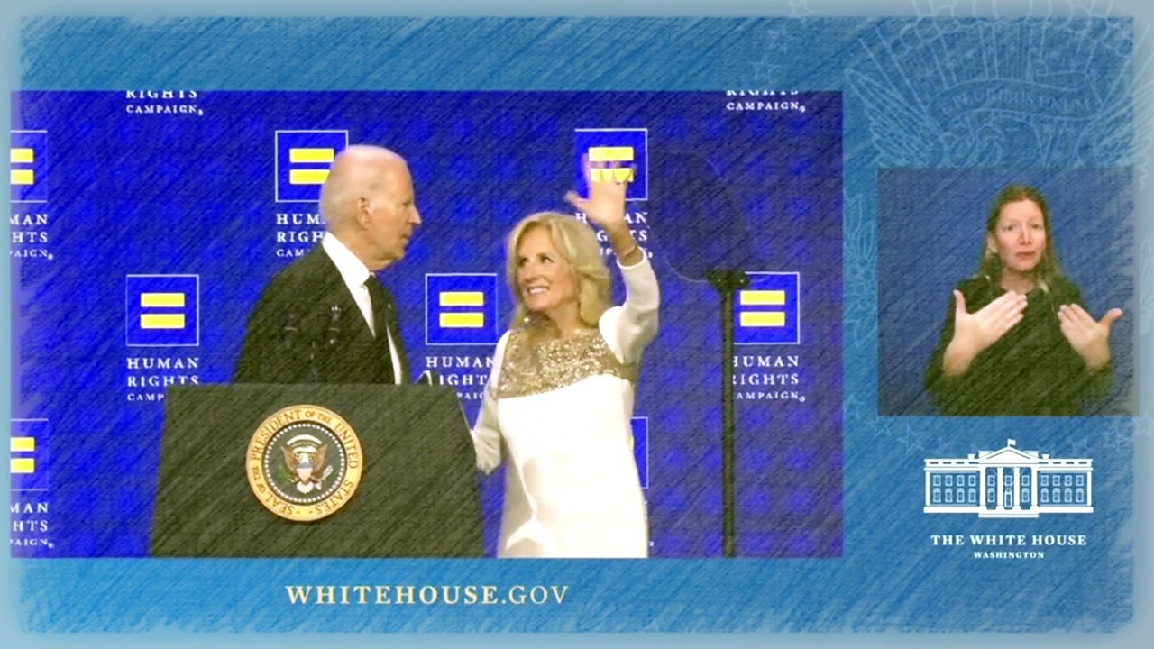 Donald Trump mocks Joe Biden's confused exits from stage to laughs and cheers at Vegas event - and claims 80 year-old president loses focus after his DRUGS wear off