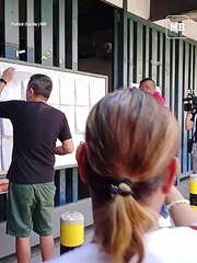 San Juan City Mayor Zamora casts his vote at Xavier School