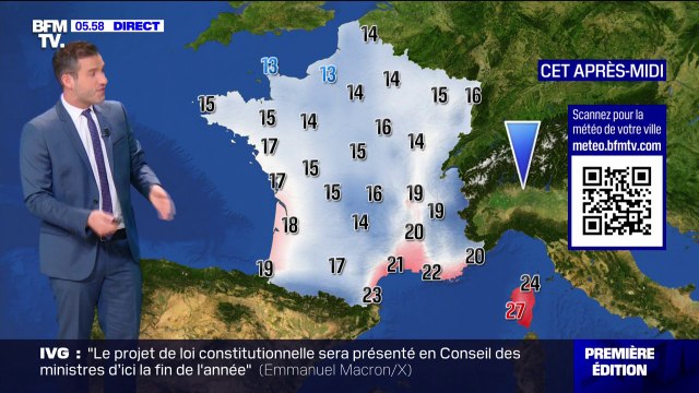 Des averses sont à prévoir sur l'ensemble de l'Hexagone, avec des températures comprises entre 13°C et 27°C... La météo de ce lundi 30 octobre
