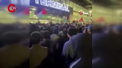 İsrail karşıtları havaalanını bastı