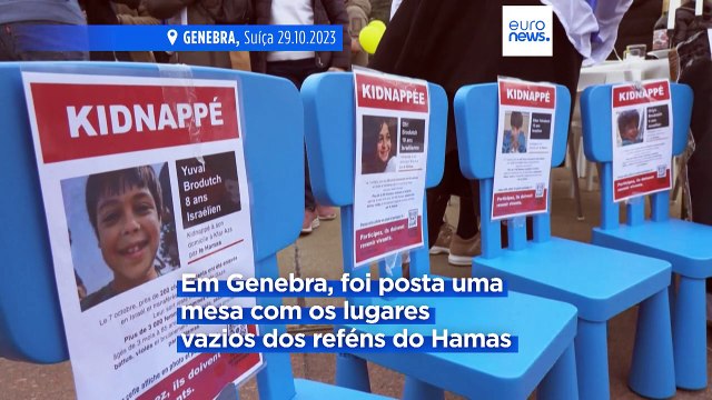 Manifestações pela libertação do reféns em Genebra e contra Israel em várias capitais europeias