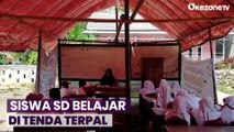 Takut Tertimpa Material, Siswa SDN Bantargebang Belajar di Tenda Darurat