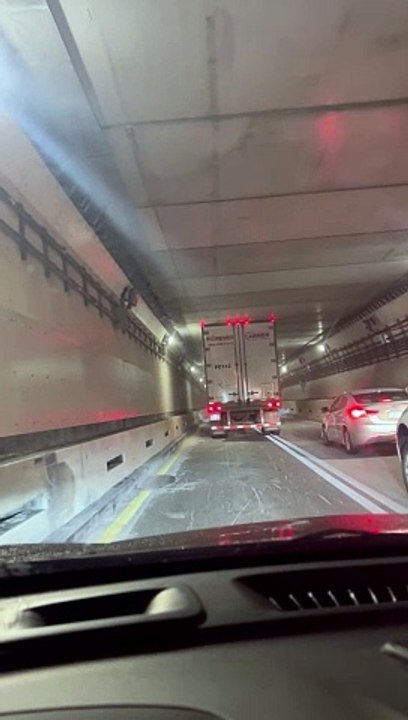 Truck Scrapes In The Sumner Tunnel