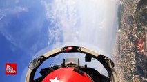 Türk Yıldızları’nın İstanbul semalarındaki gösterisi kokpit kamerasında