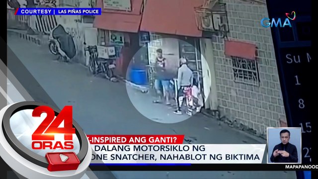 Susi ng dalang motorsiklo ng cellphone snatcher, nahablot ng biktima | 24 Oras