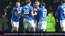 Chesterfield FC November fixture list 2023