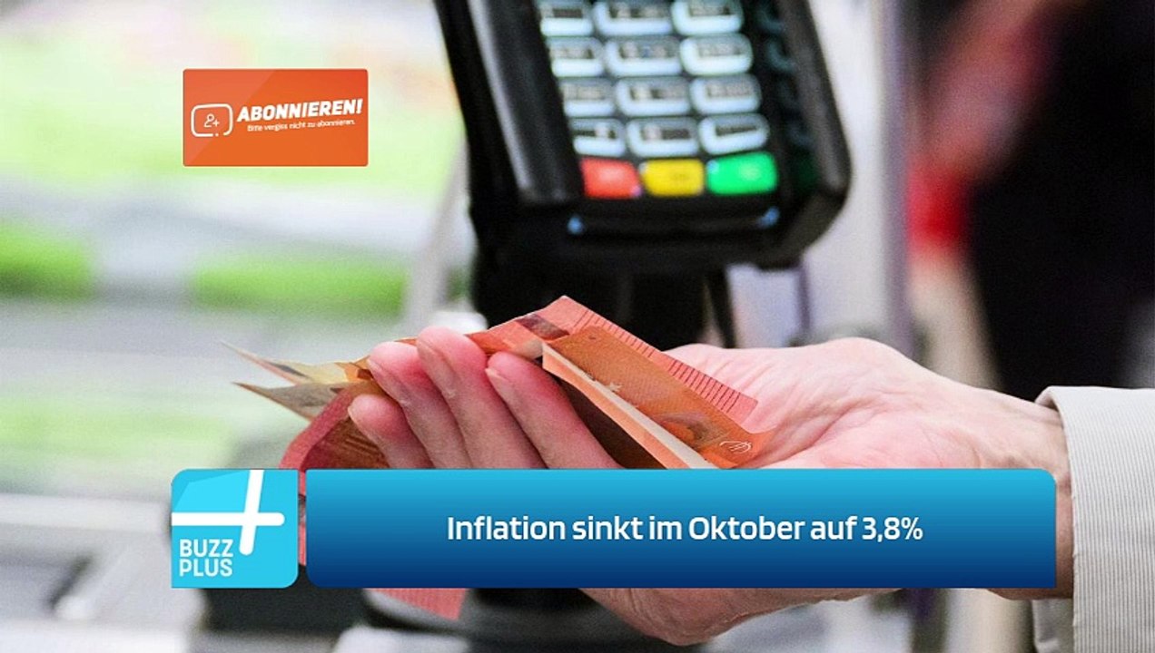 Inflation sinkt im Oktober auf 3,8%