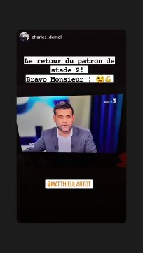 Matthieu Lartot a fait son grand retour dans Stade 2 sur France 3.