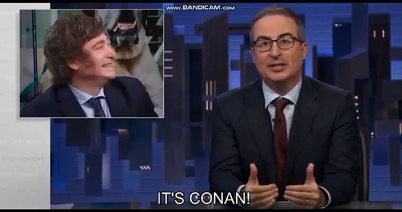 John Oliver se burla de Milei y su perro Conan