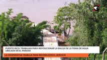 Puerto Rico trabajan para reposicionar la balsa de la toma de agua ubicada en el Paraná