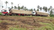 Le Groupement spécial contre les exportations des produits agricoles de la Gendarmerie Nationale fait une saisie de 140 tonnes de fonds de tas d’hévéa à Aboisso