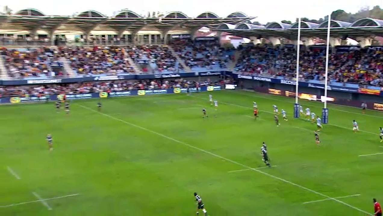 TOP 14 - Essai de Samuel EZEALA (SP) - USA Perpignan - Section Paloise - Saison 2023-2024