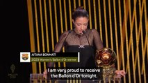 Aitana Bonmati wins the 2023 Women's Ballon d'Or