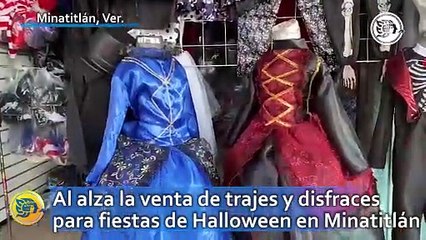 Al alza la venta de trajes y disfraces para fiestas de Halloween en Minatitlán