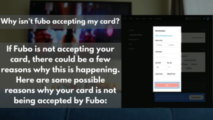 Why isn't fubo accepting my card?
