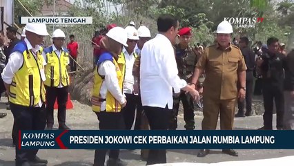 Presiden Jokowi Cek Perbaikan Jalan Rumbia Lampung