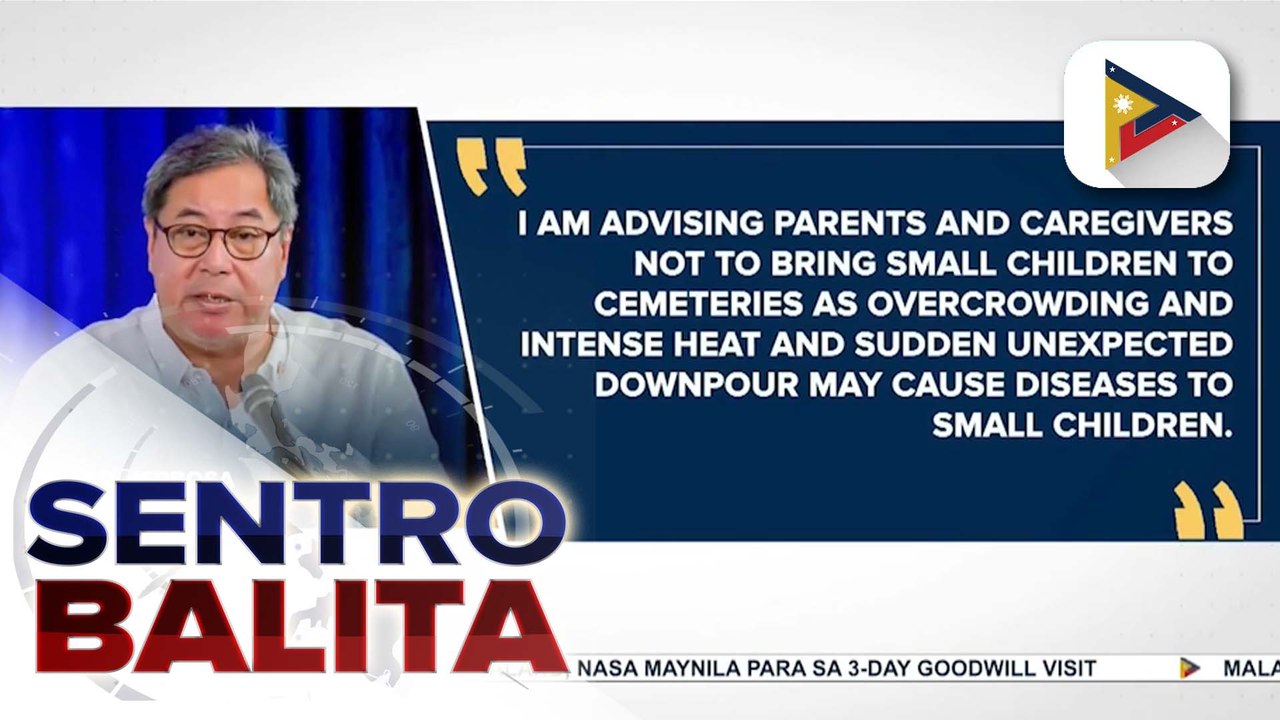 DOH, hinimok ang mga magulang na huwag dalhin sa sementeryo ang kanilang maliliit na anak