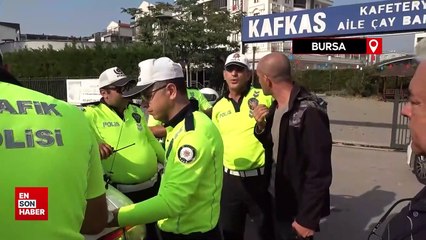 Bursa’da kemer ihlali yapan aday sürücü ceza yedi