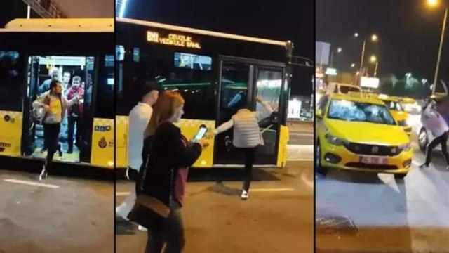 Bakırköy'de indirildiği otobüse tekme attı; taksinin camlarını kırdı