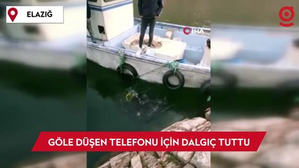 Baraj gölüne düşen telefonu için dalgıç tuttu