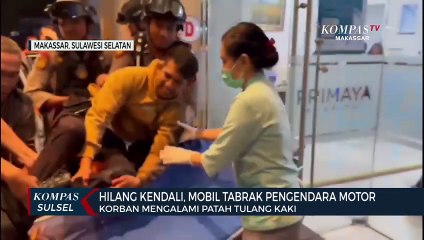 Hilang Kendali, Mobil Tabrak Pengendara Motor
