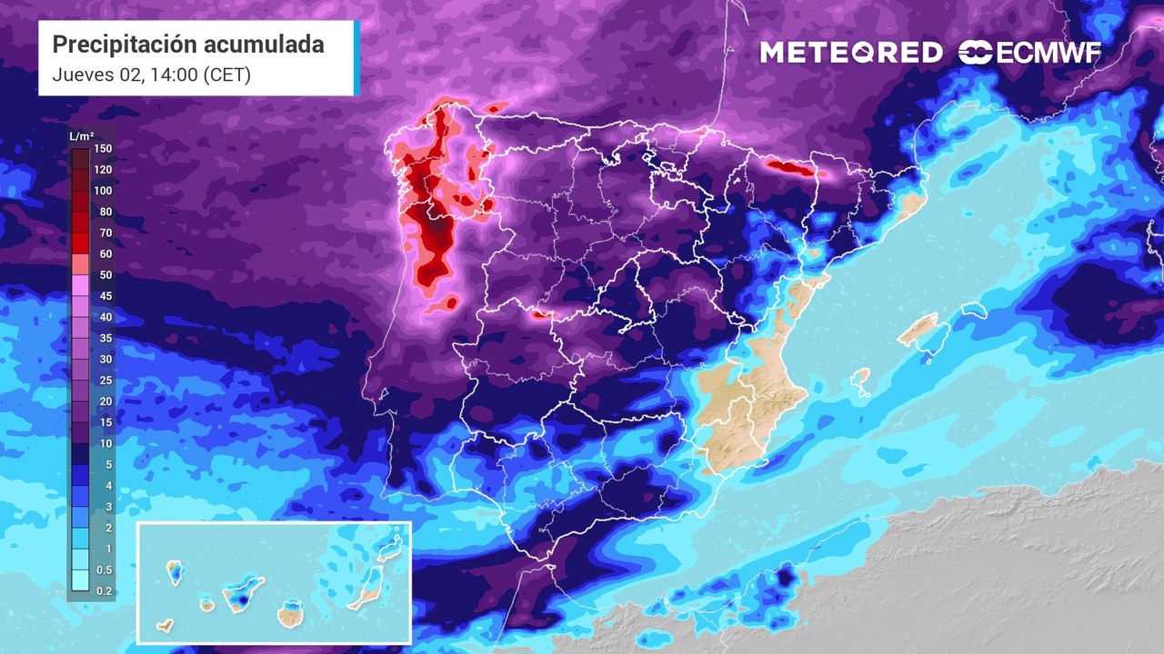 Galicia será la zona más afectada por Ciarán, aunque la lluvia barrerá toda la Península.