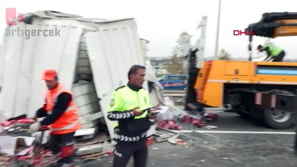 TEM'de kaza... Yol trafiğe kapandı