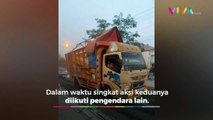 Pengendara Seenak Jidat Terobos Jalan yang Baru Dicor