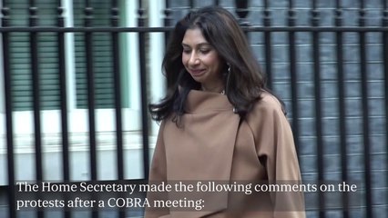 Suella Braverman slammed for saying anti-war demos are 'hate marches'