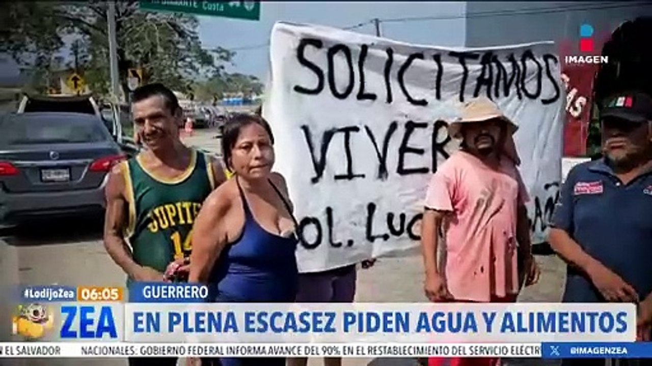 Damnificados salen a pedir agua y alimento a la Autopista del Sol