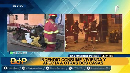 SMP: incendio ocasionado por una vela prendida consume vivienda prefabricada