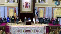 Diputados de PP y Vox no aplauden el discurso sanchista de Armengol ante la princesa Leonor